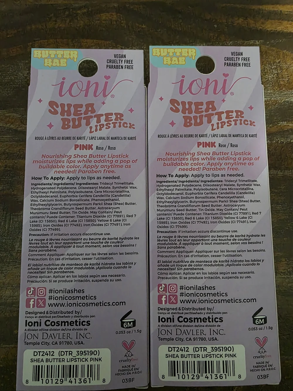 Ioni Shea Butter Lipstick NWT Bundle - Pink Rose